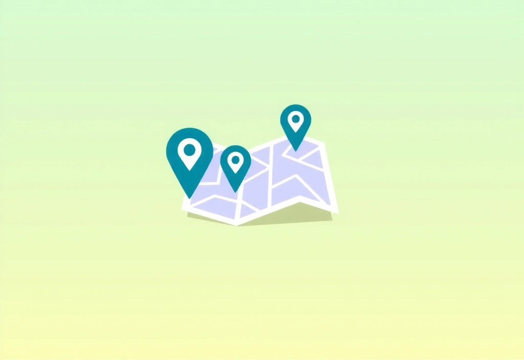 A stylized map icon with pinpoints indicating multiple addresses, on a clean background.